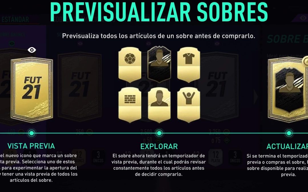 FIFA 21. Ahora podremos previsualizar el contenido de los sobres