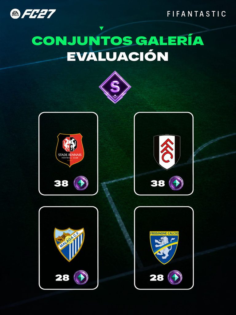 conjuntos evaluación S Galería FC 27, conjuntos Galería Ultimate Team, mejores conjuntos Galería FC 27, fichas Galería FC 27, cómo conseguir fichas en la Galería FC 27, Galería FUT evaluación S, equipos evaluación S FC 27, Holográficos Galería FC 27, clubes Galería Ultimate Team, FC 27 Gallery S rating sets, FC 27 Ultimate Team Gallery sets, best Gallery sets FC 27, Gallery Tokens FC 27, FC 27 Gallery S rank, FUT Gallery sets FC 27, how to get Gallery Tokens FC 27